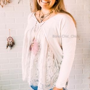 Lace  knit top.
